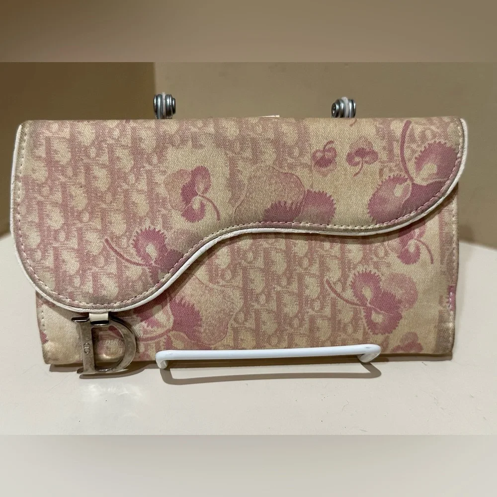 *Extremely Rare* Cherry Blossom Dior Saddle Long Wallet